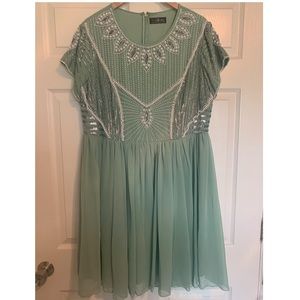 Intricate Beaded Mint Dress